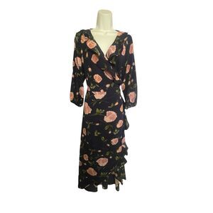 Monteau NWT Blue Floral Wrap Dress Women’s Size 2X